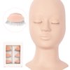 3 Pairs Practice Eyelids for Mannequin Head Silicone Eyelids with Eyelashes Replaced Eyelids for Eyelash Extensions Lash Training Makeup (light color)