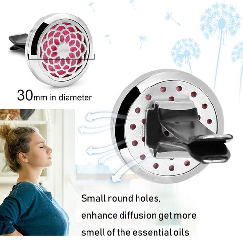 Car Diffuser Vent Clip - 2PCS 30mm Car Essential Oil Diffuser Vent Clips for Car Home Office Room with 12 Felt Pads Mother's Day, Birthday Gift for Women & Men