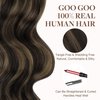 GOO GOO Tape in Hair Extensions Human Hair, 2/6 Dark Brown Highlighted Chestnut Brown, 22inch 50g 20pcs, Thick Ends Straight Seamless Tape in, Invisible Tape in Hair Extensions Human Hair