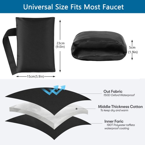 Outdoor Faucet Cover,Garden Faucet Socks for Winter Freeze Protection,5.9" W x 9"L, Waterproof Insulated Tap Cover, Water Sprinkler Valve Insulation Wrap and Hose Spigot Cover 2Pcs