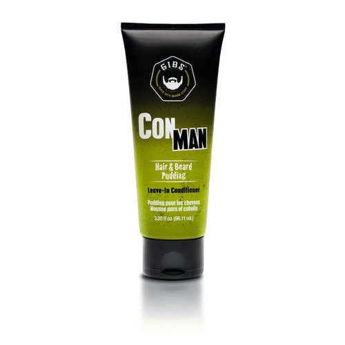 GIBS Con Man Hair & Beard Pudding - Leave-In Conditioner, Curl Definer, 7.5 Fl oz (3.25 fl oz)
