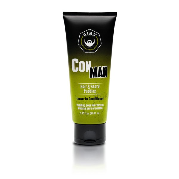 GIBS Con Man Hair & Beard Pudding - Leave-In Conditioner, Curl Definer, 7.5 Fl oz (3.25 fl oz)