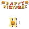Fast Food Birthday Party Decoration Pizza Party Supplies Include Hamburger HAPPY BIRTHDAY Banner Coke Balloons French Fries Cake Topper Coffee Cupcake Toppers Fast Food Party Decoration