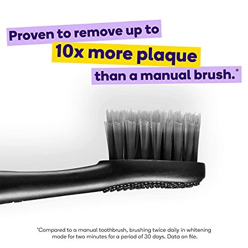 BURST Toothbrush Heads - Genuine BURST Electric Toothbrush Replacement Heads for BURST Original & Pro Sonic Toothbrushes – Ultra Soft Bristles for Deep Clean, Stain & Plaque Removal - 3-Pack, Black