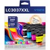 LC3037XXL BK/C/M/Y Ink Cartridges High Yield LC3037 Replacement for Brother LC 3037XXL LC-3037XXL to use with MFC-J5845DW MFC-J5945DW MFC-J6945DW Printer(4 Pack)