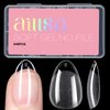 AILLSA Short Almond Nail Tips Soft Gel Pre-Shaped Acrylic Nail Tips Half Matte Full Cover Nail Tips Clear Gelly Press on Flase Nail Tips for Extension Nail Manicure Home DIY 216PCS 12Sizes