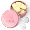 Extra Small Pill Box for Purse (3 Pack), ADHYRO Aluminum Mini Pill Case, Daily Portable Lightproof Pill Organizer to Hold Vitamins, Fish Oils, Supplements (Pink Silver White)…