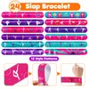 48PCS Gymnastics Party Favors 24PCS Tattoos 24PCS Slap Bracelets Wristbands Themed Birthdays Party Supplies Decorations Decor Pattern Girls Boys Gifts School Classroom Prize Carnival Christmas Reward