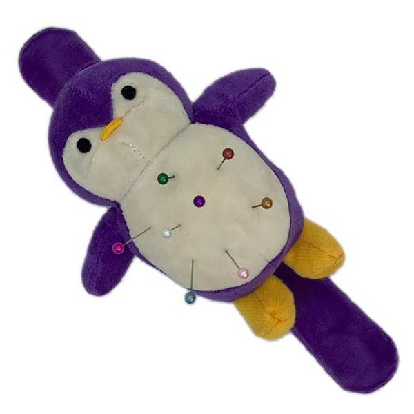 Adorable Penguin Wrist Pin Cushion for Sewing (Purple)