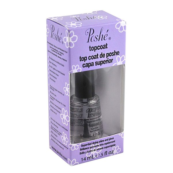 Lot 3 Poshe 0.5 OZ Super Fast Drying Top Coat Nail Polish Salon Manicure DRY
