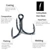 wLure Fishing Hooks Treble Hooks for Hook Upgrade Cutting Blade 4X Strong Short Shank Black Nickle FH38HP60#4