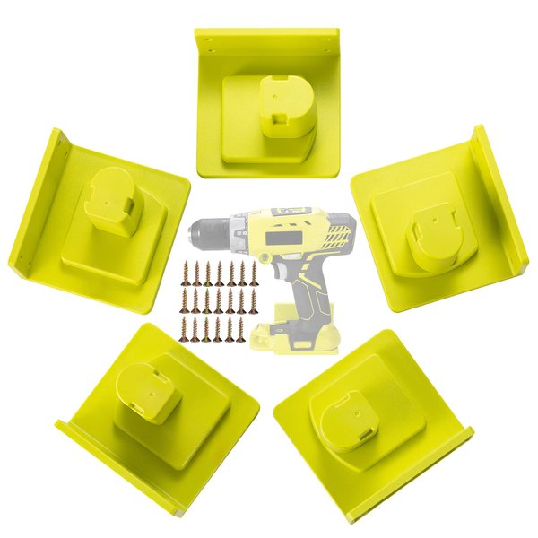 Anztek 5 Packs Tool Holder Dock Mount for Ryobi 18V Drill Tools Holder, Hanger(lot of 5,Green)