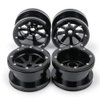 MOHERO 2.2” Alloy Beadlock 1/10 RC Wheel Rims For RC Crawler Axial Wraith Car (Black)