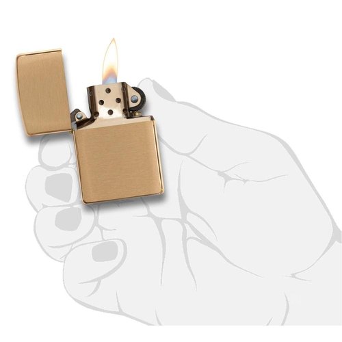 Zippo Lighter - Personalized Custom Message Engrave on Brass Collection Windproof Lighter (Brushed Brass 204B)