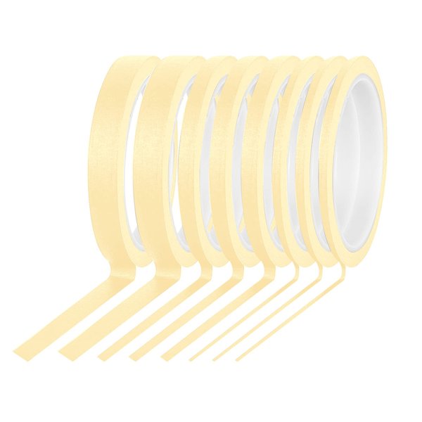 8Rolls Thin Painters Tape Total 176yards 1/8, 1/4, 1/2 inch Width Painter Tape Paint Tape masking Tape Pinstriping Tape, DIY Art TapeSmart Selection, 3" Large Core Easy to Work for Big Projects