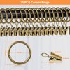 30 PCS 1-Inch Antique Brass Clips Curtain Hooks for Curtain Rod, This Small Drapery Curtain Ring with Clips Hook Fit Up to 0.4~0.75 -inch Drapery Panel