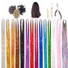 Hair Tinsel Kit, 16Color 47 Inches Glitter Heat Resistant Tinsel Hair Extensions Tensile with Hair Beads Wigs Tools & Accessories Tools Gift Set for Halloween Christmas Women Girls (16 COLOR KIT)