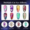 TAYE Cat Eye Gel Nail Polish Set - 6 Colors Magnetic Gel Nail Polish Cat Eye Polish With Double-Head Magnetic Stick for Home Salon Manicure DIY Nail Art