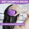 HHWXMHH Scalp Massager, Soft Silicone Hair Scrubber for Hair Growth & Head Massage, Shampoo Brush Scalp Scrubber, Dry & Wet Shower Hair Brush for Women Men Adult Child (Purple)