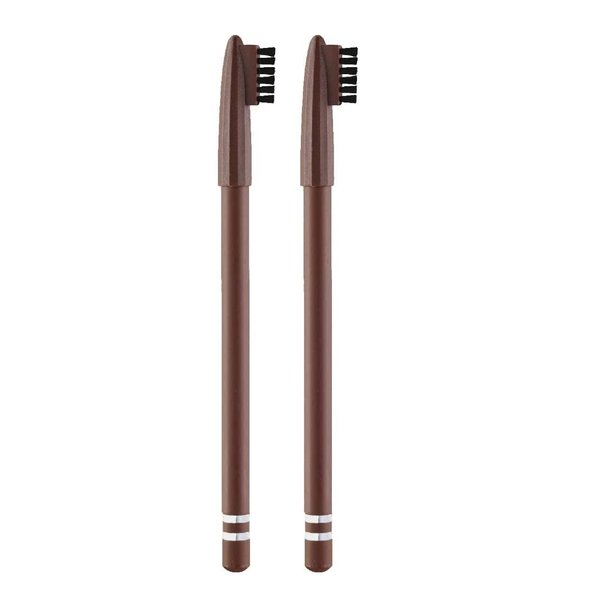 Makeup Brow Stylist Definer Waterproof Set of 2 Eyebrow Pencil, Ultra-Fine Mechanical Pencil, Draws Tiny Brow Hairs and Fills in Sparse Areas and Gaps, Dark Brown, 1.5g