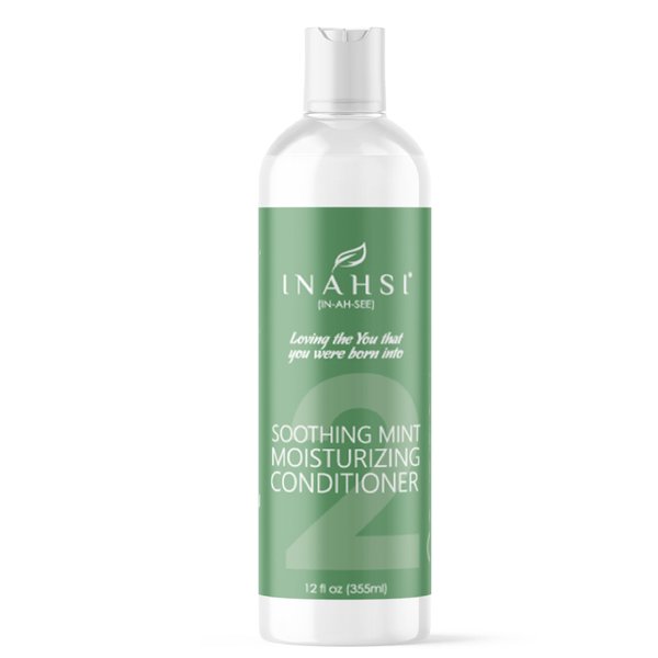 Inahsi Soothing Mint Moisturizing Conditioner | Hair Conditioner for Men, Women, Baby, or Kids with Curly Hair | Hair Products for Naturally Curly Hair 12 oz | Made in the USA