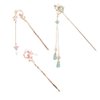 3PCS Flower Pearl Pendent Hair Fork Chinese Style Tassel Hairpin Hair Styling Hair Making Accessories for Women and Girls