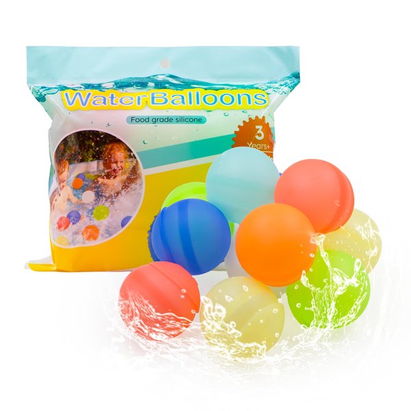 Awvlvwa 12 Pack Reusable Water Balloons,Easy Fill Summer Water Toys for Boys and Girls, Pool Beach Bath Backyard Toy Water Bomps for Kids,Soft Silicone Water Ball for Sports Outdoor Play