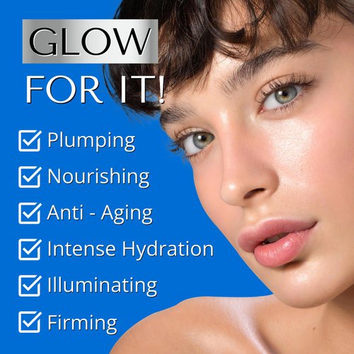 Hyaluronic Acid Serum for Face with Vitamin C – Plumping Hydrating and Brightening Anti Aging Skin Care - Facial Moisturiser and Eye Serum for Men and Women by DERMAWORKS Skincare & Beauty