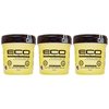 Eco Style Black Castor & Flaxseed Oil Professional Styling Hair Gel, 16 oz (Pack of 3)