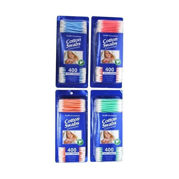 3 Pk. 400CT 100% Cotton Swabs (1200 Total Swabs)