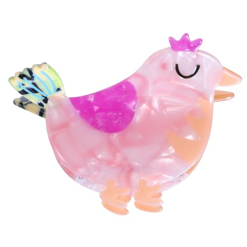 Small Chicken Hair Claw Clip, 3 Inch Cute Animal Shape Hair Clip, Funny Acetate Jaw Hair Accessories for Women Girls (Pink)