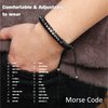 Btysun Inspirational Gifts for Men Morse Code Bracelets Leather Bracelet Birthday Dad Encouragement Secret Message Jewelry