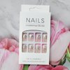AZTSYT 24Pcs Short Press On Nails Square Shape Fake Nail with Glitter Powder Decor Glitter French Tip Glue on Nails Acrylic Nails Glitter Full Cover Nails Artificial Fake Nails For Women Girl Nail Art