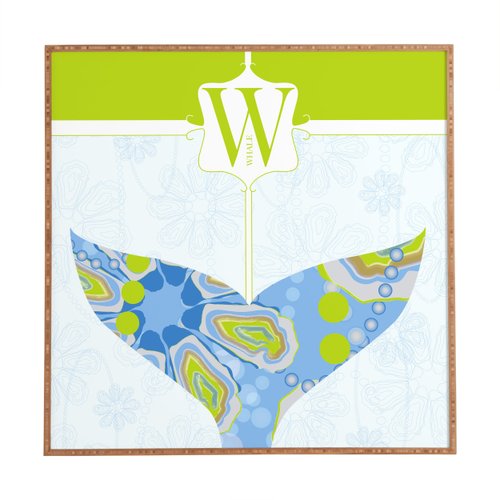 Deny Designs Jennifer Hill, Mister Whale, Framed Wall Art, Small, 12"x 12"