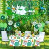Three Rex Birthday Party Decorations Boy, Dinosaur 3rd Birthday Party Supplies Include Banner Tablecloth Fringe Curtains Three Rex Balloons Cake Toppers Stickers for 3 Rex Birthday Decorations Boys