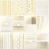 12 Sheets Gold Nail Stickers 3D Self Adhesive Gold Metal Nail Art Stickers Gold Line Nail Decals Gold French Nail Supplies Wave Nail Art for Women and Girls