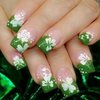 24 Pcs St. Patrick's Day Press on Nails Green Fake Nails Medium Full Cover False Nails with Shamrock Designs French Nail Tips Glossy Acrylic Glue on Nails Patrick’s Day Stick on Nails for Women