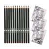 Italia Deluxe 12 pcs Eyeliner Pencil, Ultra Fine, Creamy, High-pigmented, Long-lasting + 3 pair Hydrogel Eye Patch for Lash Extensions (Dark Brown)