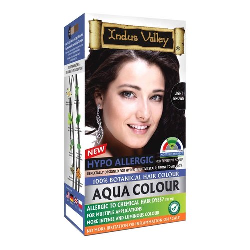 Indus Valley Aqua Hair Color Light Brown Gray Coverage Hair Dye Allergy Free Organic Hair Color