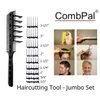 CombPal Scissor Clipper Over Comb Hair Cutting Tool - Barber Hair cutting kit - DIY Home Hair cutting Guide Comb Set (Jumbo Value-Pack, Black)