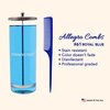 Allegro Combs Rat Tail And Three Row Combs For Women Parting Hairstylist Wide Tooth Comb Detangling Hair Styling Apply Product In Curly Hair Made In The USA 2 Pcs. (Royal Blue)
