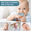 2 Packs Baby Teether Silicone Teething Toys for Babies 0-6 Months with Dinosaur Shape 6 to 12 Months Infant Newborn Essentials Must Haves for Teething Relief Chew,Ideal Baby Shower Gifts for Moms B1