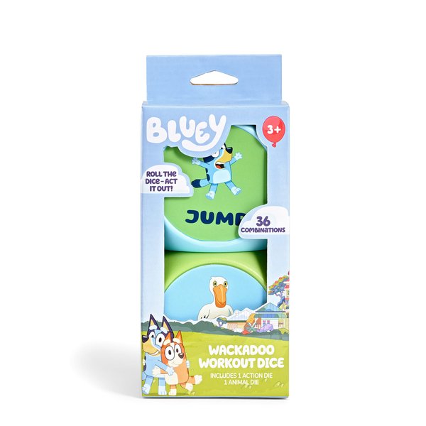 BLUEY Wackadoo Dice Imagination Act Out The Action Game | Family Game Night for All Ages | Creative and Engaging Fun for All Featuring Bluey and Bingo with 36 Unique and Silly Combinations