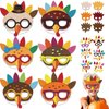 Qyeahkj 126pcs Thanksgiving Turkey Mask Craft for Kids, Fall Felt Foam Craft Bulk Thanksgiving DIY Crafts for Kids Ages 3-5, 4-8, 8-10, Arts Craft Kit for Home Party Activity (Makes 14)
