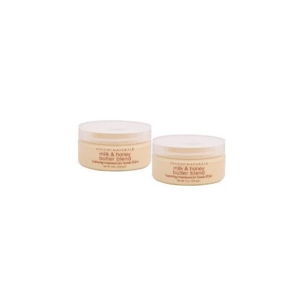 Cuccio Naturale Butter Blend Hydrating Treatment for Hands, Feet & Body (8 oz) Milk & Honey - Set of 2