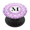 Cell Phone Pop Up Grip Holder,Monogram Mandala White Pink M PopSockets Grip and Stand for Phones and Tablets