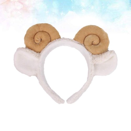 PRETYZOOM Spiral Hair Ties Plush Goat Sheep Hair Bands Plush Sheep Headband Sheep Horn Ear Headband Cartoon Animal Headband Hair Styling Party Favors (Yellow) Womens Hats Winter Womens Headbands