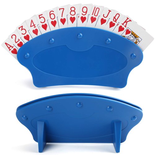 LotFancy Playing Card Holder for Adults Kids Seniors, 2 Pack, Card Holders for Playing Cards, Family Card Game Nights, Canasta, Poker Parties, Plastic, Hands Free