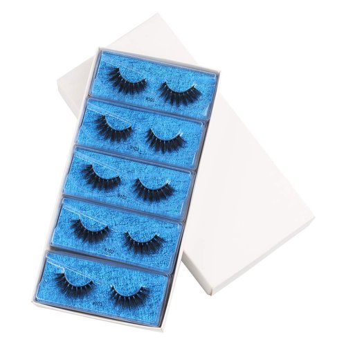 Vayator 10 Pairs Wholesale Natural Mink Eyelashes 3D Mink Lashes Long Thick False Eyelashes High Volume Eye lashes Hand made Makeup Eyelash Soft (Blue-103)