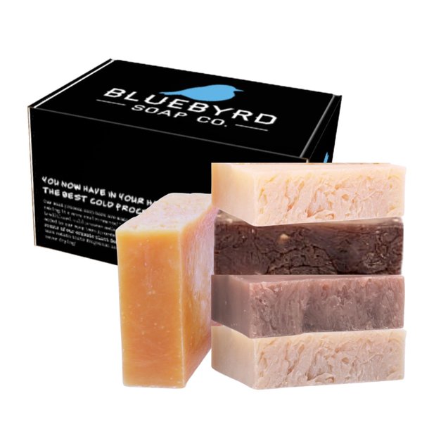 BLUBYRD Goats Milk Bars Soap Set - 5 Piece Soap for Eczema Psoriasis Soap, Nature Goats Soaps Bars, Organic Goat's Milk Natural Soaps Bars for Kids, Men, Women (Goatmilk)